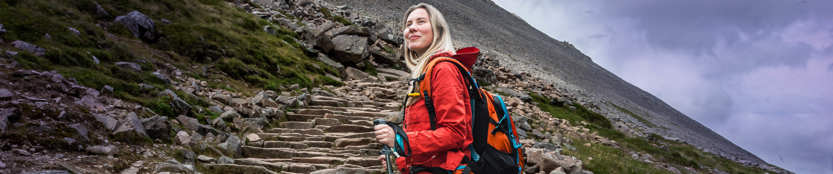 Lady trekking Ben Nevis