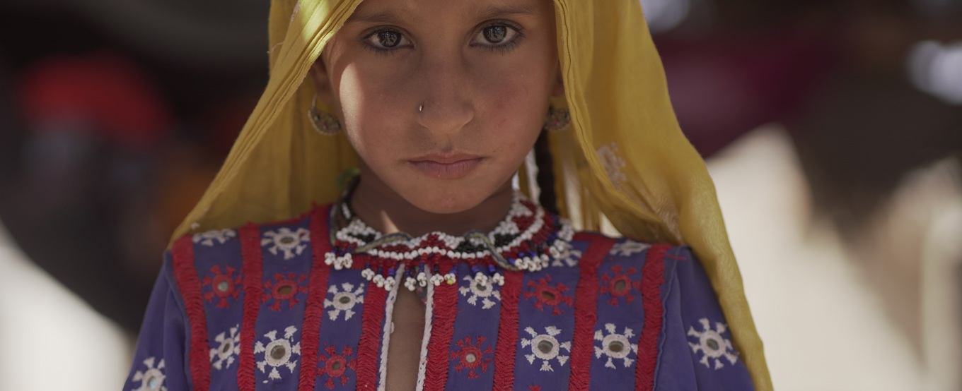 Young girl facing the camera